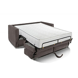 Acheter Inside 75 Canapé convertible express 120 CANNES matelas 16 cm sommier métal velours côtelé gris cendre