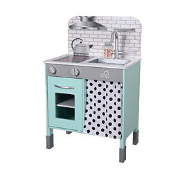 Cuisine enfant en bois hauteur réglable jeux de rôle imitation garçon fille bleu blanche Teamson Kids TD-13554B