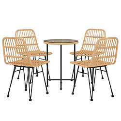 Avis Salle à dîner de jardin 5 pcs,Table et chaise à manger Résine tressée -MN53081