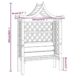 vidaXL Pergola de jardin avec toit et banc Bois de pin imprégné pas cher