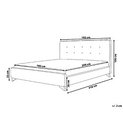 Avis Beliani Lit double 180x200 cm en tissu noir AMBASSADOR