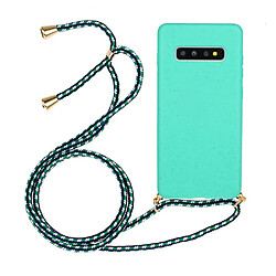 Coque en TPU doux avec dragonne bleu pour votre Samsung Galaxy S10