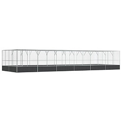 vidaXL Volière avec extension argenté 1246x414x212 cm acier