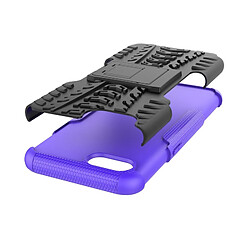 Wewoo Coque Pour OPPO Realme C2 Texture de pneu TPU antichoc + PC Housse de protection avec support violet pas cher