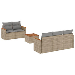 Maison Chic Salon de jardin avec coussins 6 pcs | Ensemble de Table et chaises | Mobilier d'Extérieur beige résine tressée -GKD31379