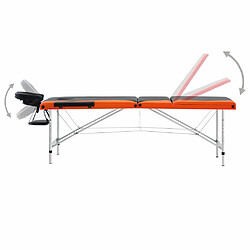 Avis vidaXL Table de massage pliable 3 zones Aluminium Noir et orange