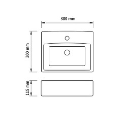 Vente-Unique Lavabo avec trou pour robinet vasque à poser monter salle de bain intérieur salle d'eau cabine de toilette maison 38 x 30 cm céramique doré 02_0002593 pas cher