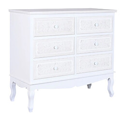 Pegane Commode , meuble de rangement en bois MDF coloris blanc - Longueur 100 x Profondeur 40 x hauteur 87 cm