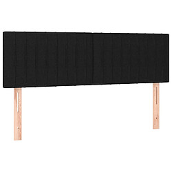 Maison Chic Lot de 2 Têtes de lit design pour chambre - Décoration de lit Noir 72x5x78/88 cm Tissu -MN72044