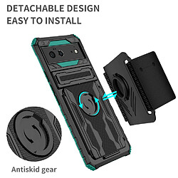 Coque en TPU anti-griffes, anti-choc avec béquille, vert noirâtre pour votre Google Pixel 6