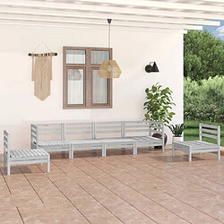 Maison Chic Salon de jardin 6 pcs - Table et chaises d'extérieur - Mobilier/Meubles de jardin Moderne Blanc Bois de pin massif -MN19490