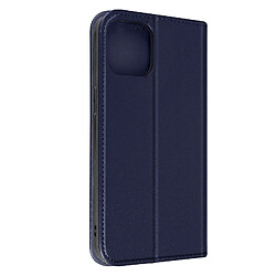 Avizar Housse iPhone 14 Plus Cuir Véritable Clapet Porte-carte Support Vidéo bleu nuit