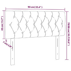 vidaXL Tête de lit Noir 90x7x78/88 cm Tissu pas cher