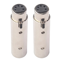 Avis 2Pièces Connecteur 3 Broches XLR Mâle à 5 Broches XLR Prise pour Microphone Câble DMX Audio XLR Adaptateur