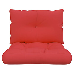 Acheter vidaXL Coussins de palette lot de 2 rouge tissu