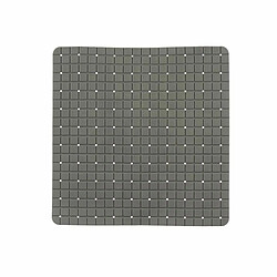 Berilo Tapis de Douche Antidérapant Carreaux Gris PVC 50,3 x 50,3 x 0,7 cm (6 Unités)