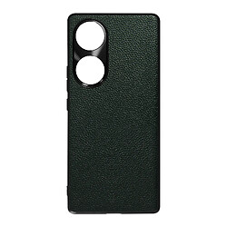 Avizar Coque pour Honor 70 Cuir Véritable Texture Grainé Rigide Ultra fine Vert Foncé