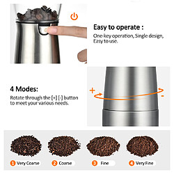 Universal Moulin à café portable rechargeable USB Électrique Ménage Épices Granules Moulin à poivre Machine à café automatique de cuisine |(Argent) pas cher