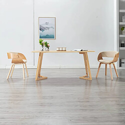 Maison Chic Chaises à manger,Chaise pour cuisine Crème Bois courbé et similicuir -MN66693