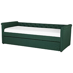 Acheter Beliani Lit gigogne en tissu vert foncé 80 x 200 cm LIBOURNE