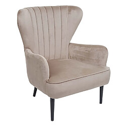 Mendler Fauteuil Lounge HWC-K37, Fauteuil Cocktail Fauteuil rembourré, velours ~ taupe