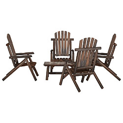 Maison Chic Ensemble de Salon de jardin 5 pcs - Table et chaises d'extérieur - Mobilier/Meubles de jardin Moderne bois massif d'épicéa -MN62981