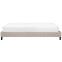 Beliani Lit double en tissu beige 180 x 200 cm ROANNE pas cher