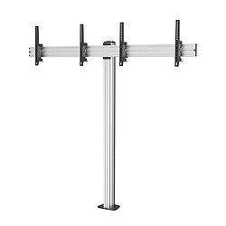 Kimex Support sur pied pour 2 écrans TV 50'' - 55'' - Hauteur 175cm - A visser - Inclinable