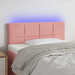 vidaXL Tête de lit à LED Rose 80x5x78/88 cm Velours