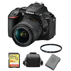 NIKON D5600 KIT AF-P 18-55MM F3.5-5.6G VR + 64GB SD card + camera Bag + EN-EL14A Battery + HOYA UX UV 55mm Filter