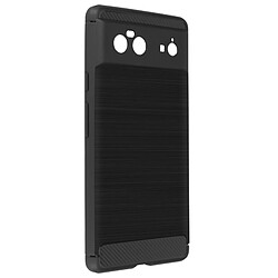 Avizar Coque Google Pixel 6 Souple Coins Renforcés Carbone Effet Brossé Noir