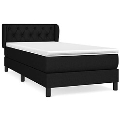 vidaXL Sommier à lattes de lit et matelas Noir 80x200 cm Tissu