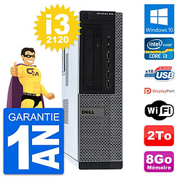 PC Dell OptiPlex 990 DT Intel Core i3-2120 RAM 8Go Disque 2To Windows 10 Wifi - Occasion