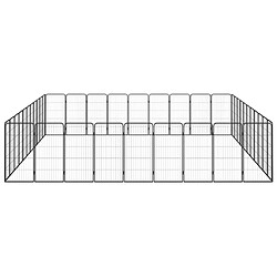 Avis vidaXL Parc pour chien 40panneaux Noir 50x100cm Acier enduit de poudre