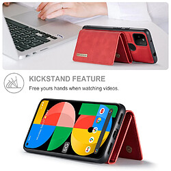 Etui en PU DG.MING absorption magnétique avec béquille, rouge pour votre Google Pixel 5a 5G