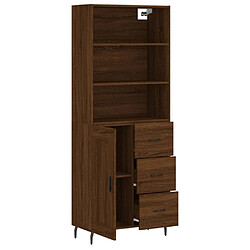 Avis vidaXL Buffet haut Chêne marron 69,5x34x180 cm Bois d'ingénierie