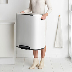 Poubelle à pédale 2x30l blanc - 211447 - BRABANTIA pas cher