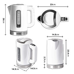 Duronic EK30 WE Bouilloire électrique de 3000W | Choix de la température 40° / 60° / 80° / 100° | 1,5 L | Maintien au chaud | Chauffe rapidement | Ecoresponsable | Thé, café soluble, chocolat chaud