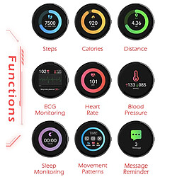 Acheter Universal Smartwatch Sport Fitness ECG PPG Surveillance de la tension artérielle Fréquence cardiaque Bracelet IP67 Band imperméable IOS |