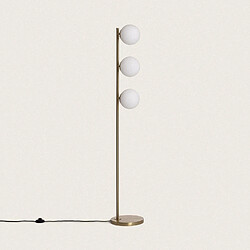 Acheter Ledkia Lampadaire Métal et Verre Moonlight Brass 3 Spots Doré