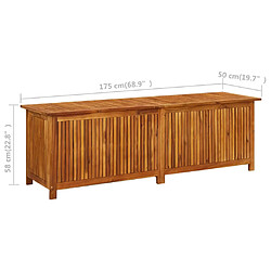 vidaXL Boîte de rangement de jardin 175x50x58 cm Bois d'acacia solide pas cher