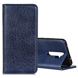 Wewoo Housse Coque Pour OPPO A9 2020 Étui en cuir magnétique avec texture de Crazy Horse rétro horizontale support et fentes cartes Bleu