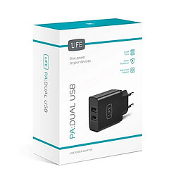 Totalcadeau Chargeur mural USB x 2 Noir chargeur électrique pas cher