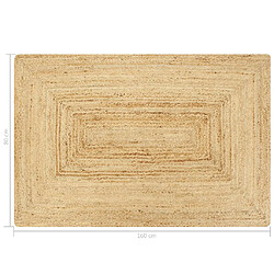 Decoshop26 Tapis fait à la main Jute Naturel 80x160 cm DEC023523 pas cher