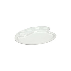 Ac-Deco Assiette en porcelaine style palette de peintre - L 28 x l 24,2 x H 1,5 cm - Blanc