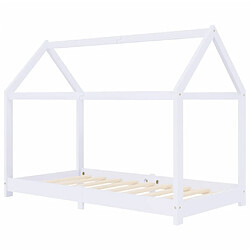 Maison Chic Lit d'Enfant Chambre - Cadre de lit pour enfant Blanc Bois de pin massif 80x160 cm -MN42607