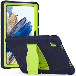 Coque en silicone antichoc, anti-rayures avec béquille Bleu marine/citron vert pour votre Samsung Galaxy Tab A8 10.5 (2021) X200/205