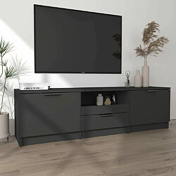 Avis Maison Chic Meuble TV scandinave - Banc TV pour salon Noir 140x35x40 cm Bois d'ingénierie -MN26394