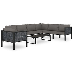 Maison Chic Salon de jardin 8 pcs + coussins - Mobilier/Meubles de jardin - Table et chaises d'extérieur Résine tressée Anthracite -MN47425