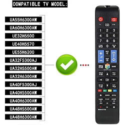 SANAG Remplacement Telecommande Samsung Bn59-01178B Tm1250A Telecommande Pour Samsung Smart Led Lcd Tv Ue55Hu7100 Ua55H6300Aw Ua60H6300Aw Ue32H5500 Ue40H5570